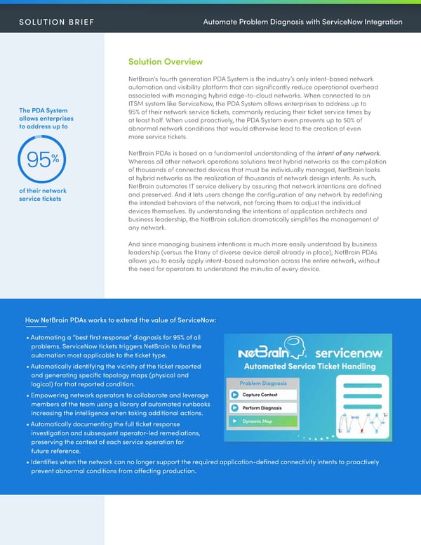 NetBrain Automate Problem Diagnosis With ServiceNow Integration Solution Brief_2-15_22 - Page 2