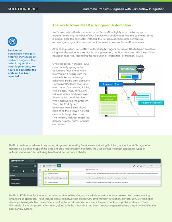 NetBrain Automate Problem Diagnosis With ServiceNow Integration Solution Brief_2-15_22 - Page 3