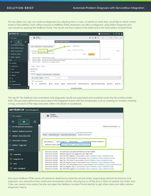 NetBrain Automate Problem Diagnosis With ServiceNow Integration Solution Brief_2-15_22 - Page 4