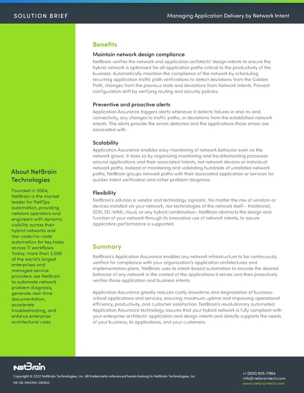 NetBrain Managing Application Delivery By Network Intent Solution Brief_9-8-22 - Page 5