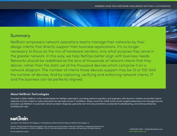 Address Your Top 8 Network Challenges with Day -2 Automation Brief6-13-22 - Page 11