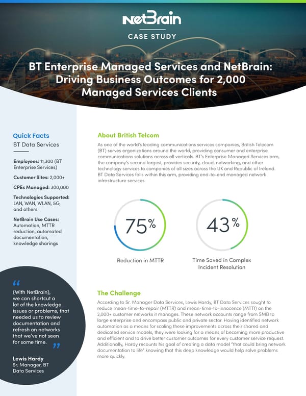 NetBrain Case Study BT Enterprise 3-16-22 - Page 1