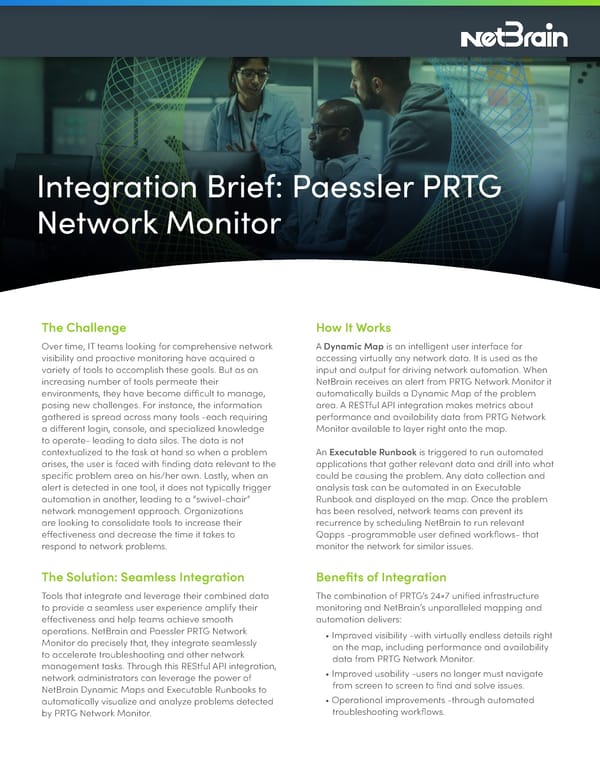 Integration Brief Paessler PRTG NetBrain (1) - Page 1