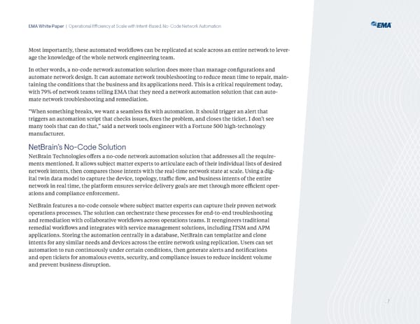 EMA Operational Efficiency at Scale with Intent-Based, No-CodeNetwork Automation - Page 9